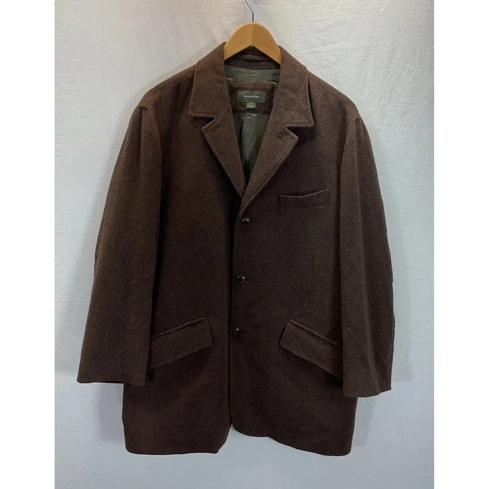 Ermenegildo Zegna Brown Tweed cashmere‎ blazer US 42 IT 52 Long Italy